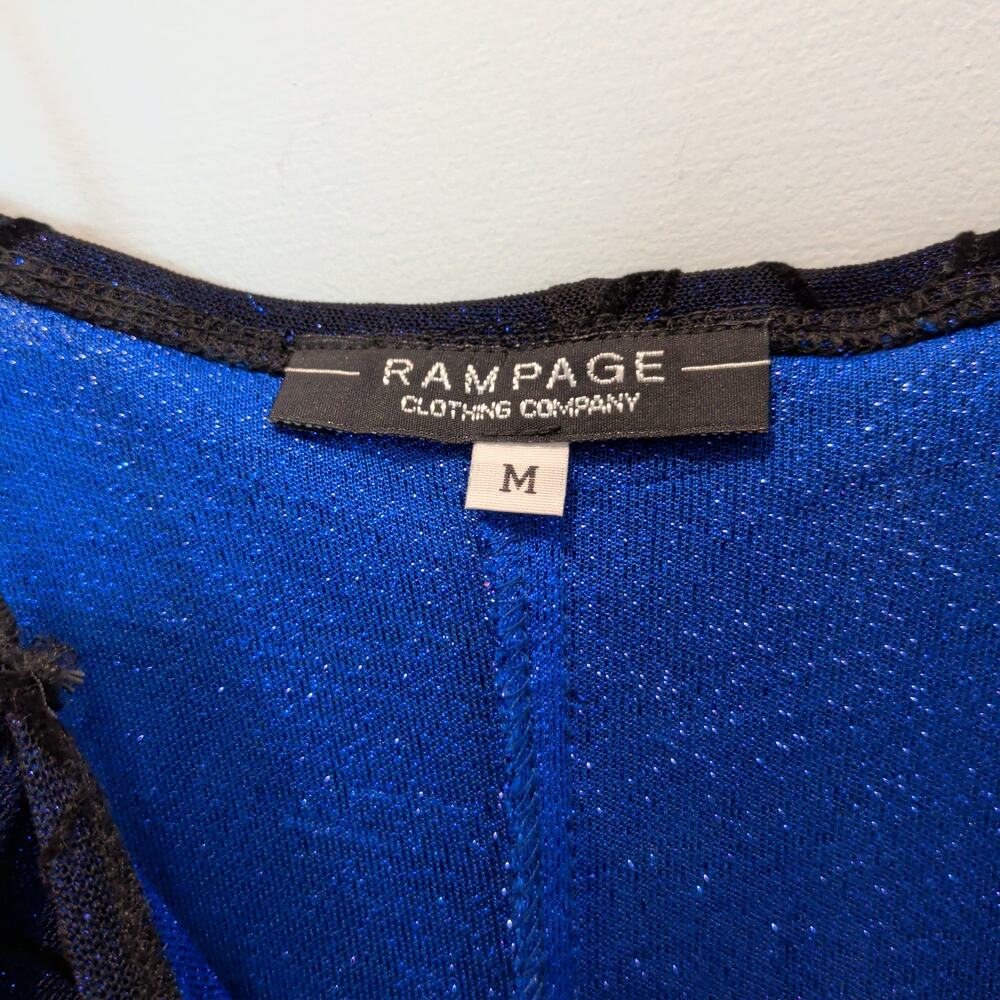 NOS Vtg 90s Rampage Sz M Blue Sheer Glitter Formal Maxi Dress Fairy Whimsygoth - Picture 5 of 8